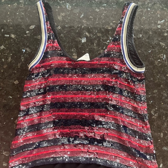 3.1 Phillip Lim Stripe Sequin Tank L - Picture 6 of 9